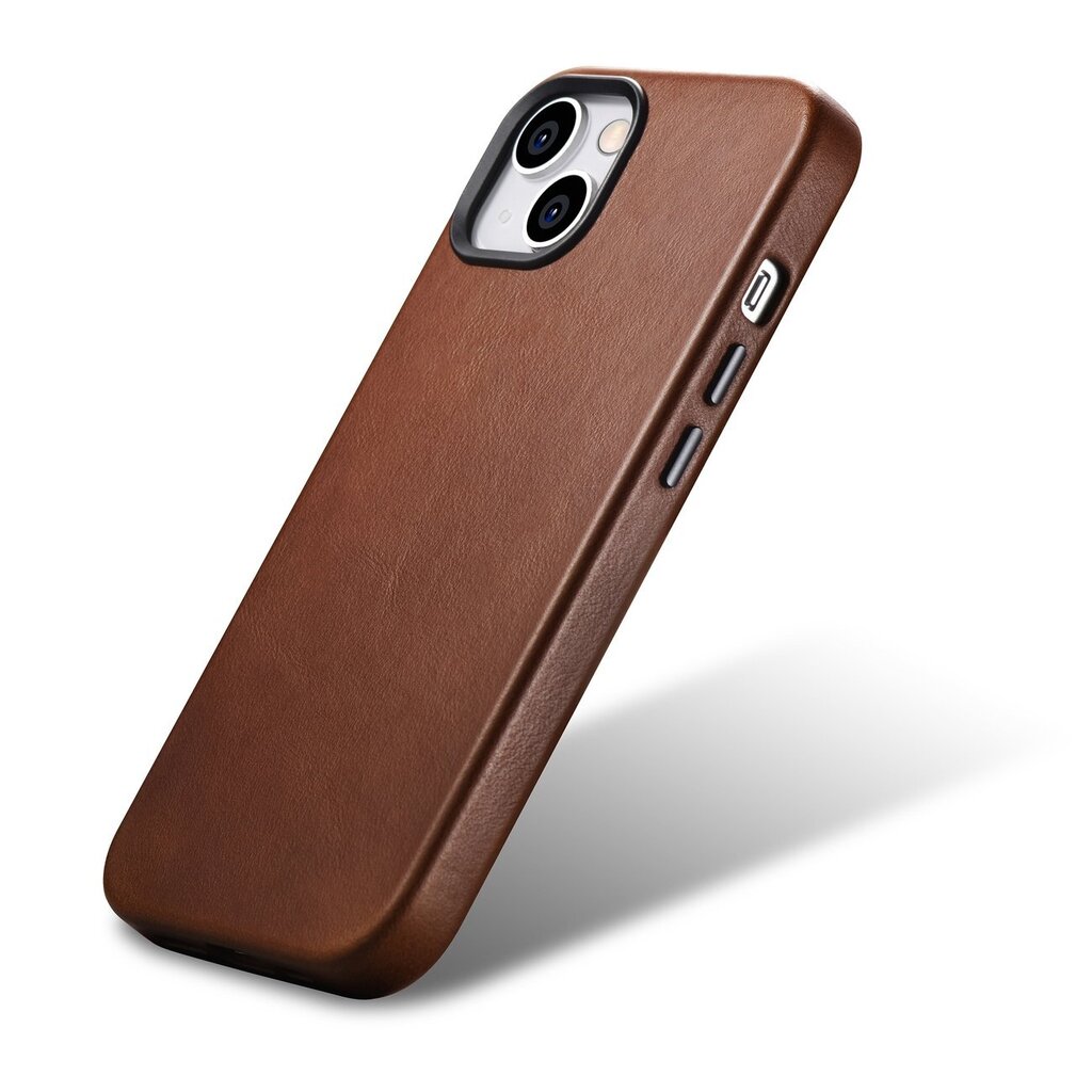 iCarer Leather iPhone 14 Magnetic Leather with MagSafe Brown (WMI14220701-RB) kaina ir informacija | Telefono dėklai | pigu.lt