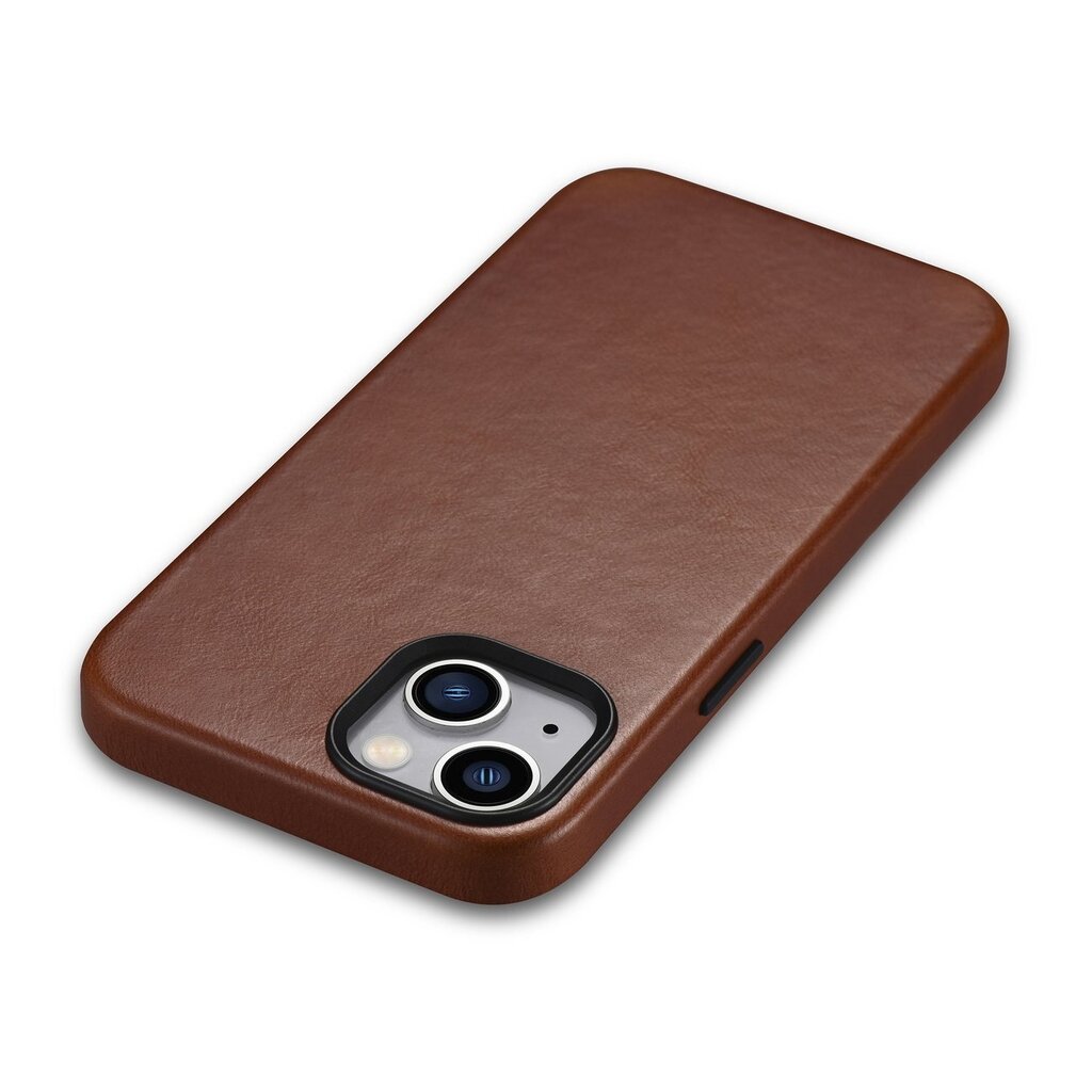 iCarer Leather iPhone 14 Magnetic Leather with MagSafe Brown (WMI14220701-RB) kaina ir informacija | Telefono dėklai | pigu.lt