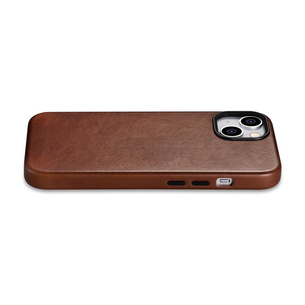 iCarer Leather iPhone 14 Magnetic Leather with MagSafe Brown (WMI14220701-RB) kaina ir informacija | Telefono dėklai | pigu.lt