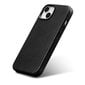 iCarer Leather iPhone 14 Plus Magnetic Leather with MagSafe Black (WMI14220703-BK) kaina ir informacija | Telefono dėklai | pigu.lt