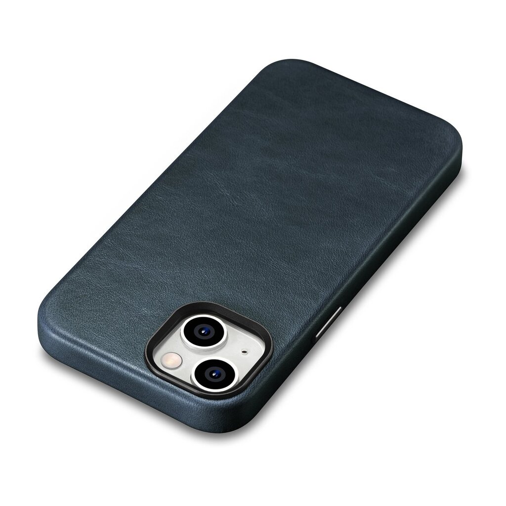 iCarer Leather iPhone 14 Plus Magnetic Leather with MagSafe Dark Blue (WMI14220703-BU) kaina ir informacija | Telefono dėklai | pigu.lt