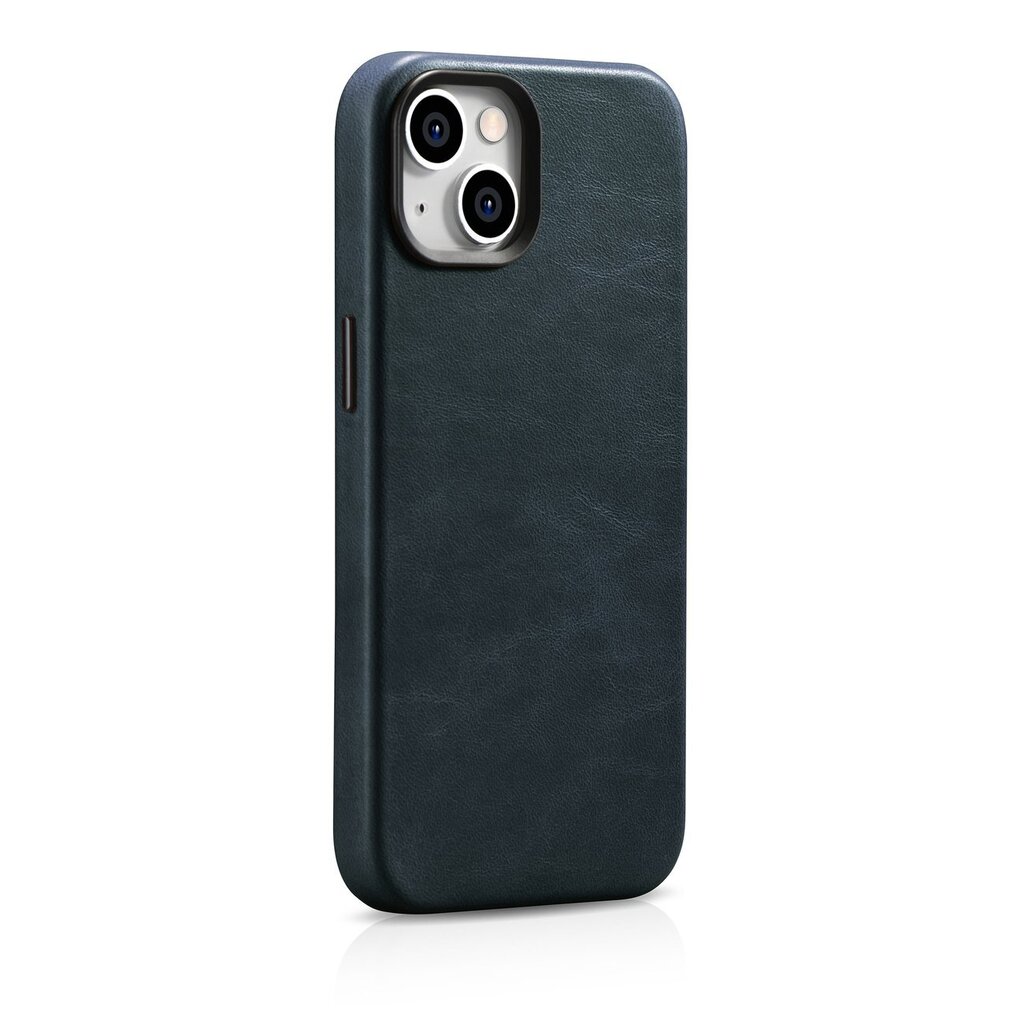 iCarer Leather iPhone 14 Plus Magnetic Leather with MagSafe Dark Blue (WMI14220703-BU) kaina ir informacija | Telefono dėklai | pigu.lt