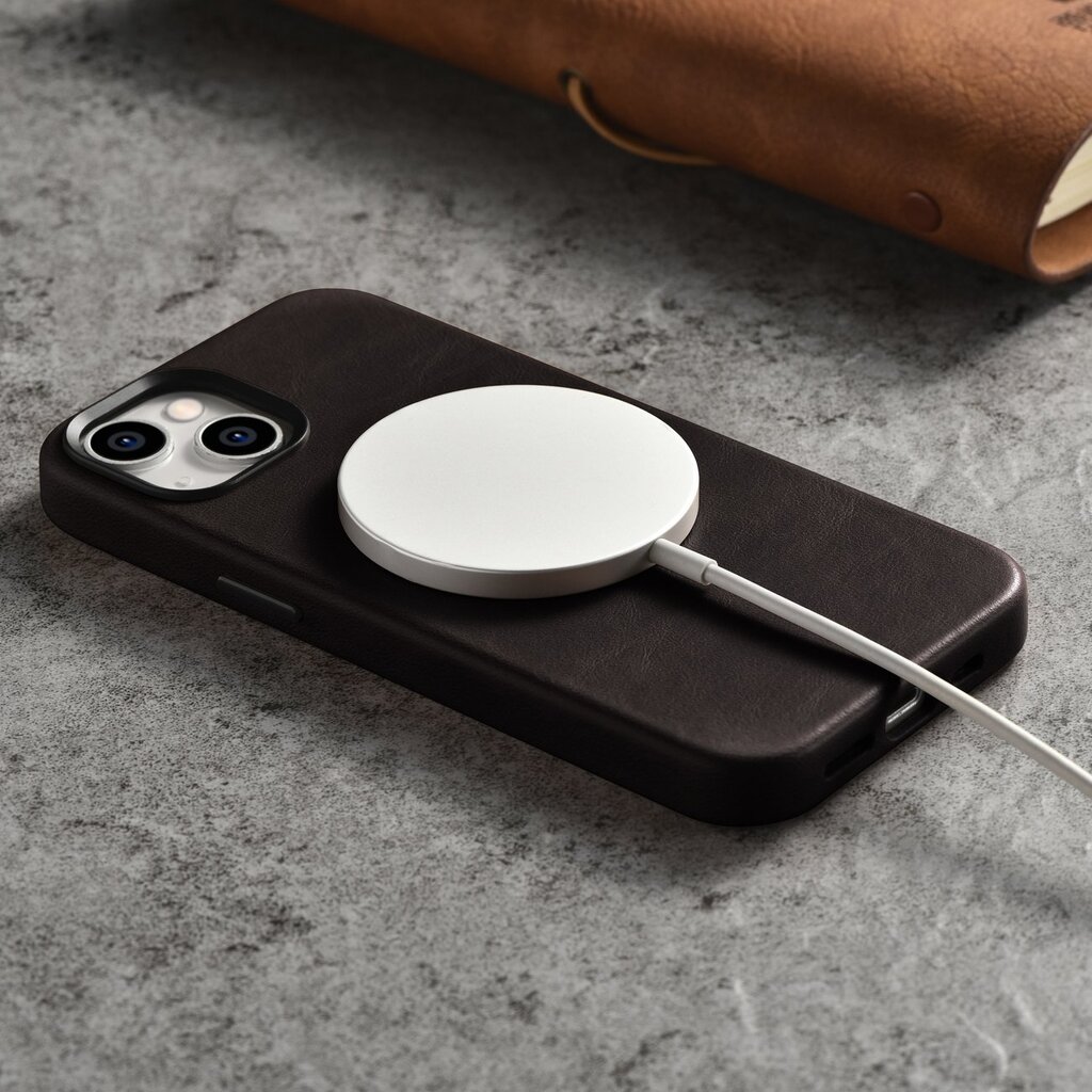 iCarer Leather iPhone 14 Plus Magnetic Leather with MagSafe Brown (WMI14220703-BN) цена и информация | Telefono dėklai | pigu.lt