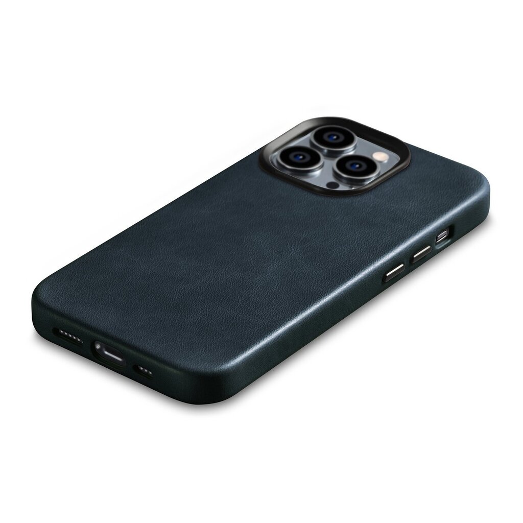 iCarer Leather iPhone 14 Pro Max Magnetic Leather with MagSafe Dark Blue (WMI14220704-BU) цена и информация | Telefono dėklai | pigu.lt