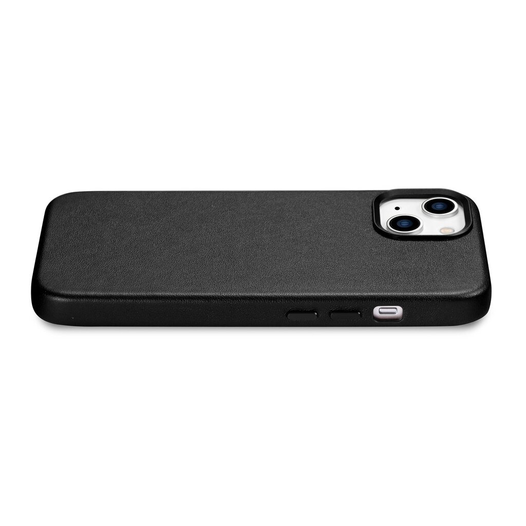 iCarer Leather iPhone 14 Black (WMI14220705-BK) (MagSafe Compatible) kaina ir informacija | Telefono dėklai | pigu.lt