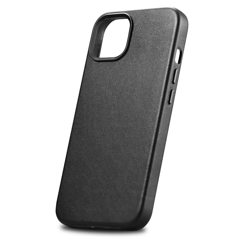 iCarer Leather iPhone 14 Black (WMI14220705-BK) (MagSafe Compatible) kaina ir informacija | Telefono dėklai | pigu.lt