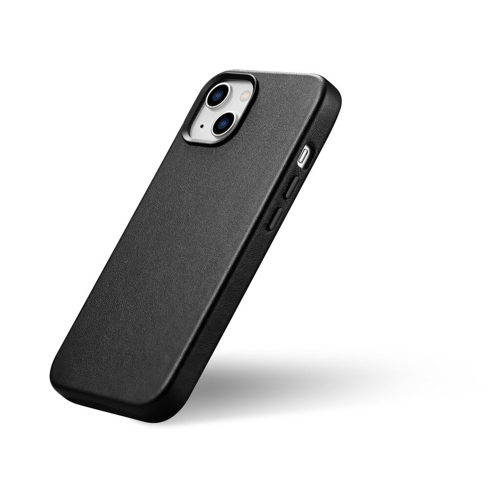 iCarer Leather iPhone 14 Black (WMI14220705-BK) (MagSafe Compatible) kaina ir informacija | Telefono dėklai | pigu.lt