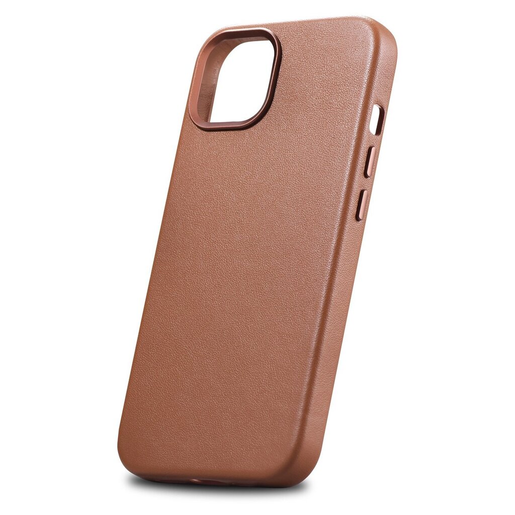 iCarer Leather iPhone 14 brown (WMI14220705-BN) (MagSafe Compatible) kaina ir informacija | Telefono dėklai | pigu.lt