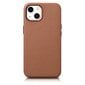 iCarer Leather iPhone 14 brown (WMI14220705-BN) (MagSafe Compatible) kaina ir informacija | Telefono dėklai | pigu.lt