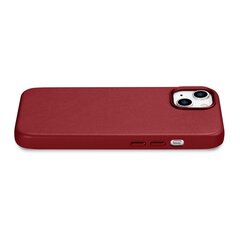 iCarer Leather iPhone 14 red (WMI14220705-RD) (MagSafe Compatible) kaina ir informacija | iCarer Mobilieji telefonai, Foto ir Video | pigu.lt