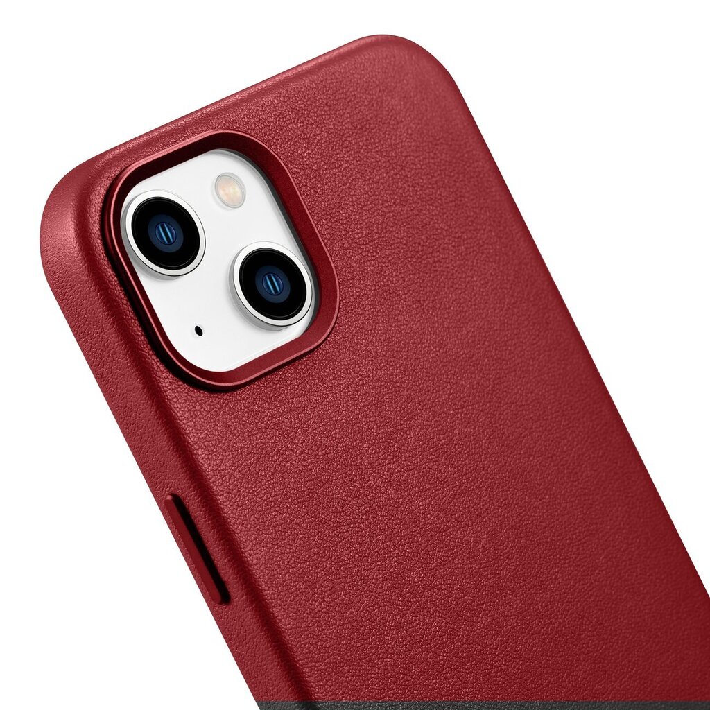 iCarer Leather iPhone 14 red (WMI14220705-RD) (MagSafe Compatible) kaina ir informacija | Telefono dėklai | pigu.lt