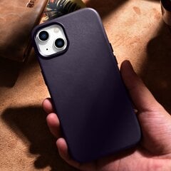 iCarer Leather iPhone 14 Dark Purple (WMI14220705-DP) (MagSafe Compatible) kaina ir informacija | Telefono dėklai | pigu.lt