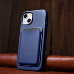 iCarer Leather iPhone 14 Blue (WMI14220705-BU) (MagSafe Compatible) kaina ir informacija | Telefono dėklai | pigu.lt
