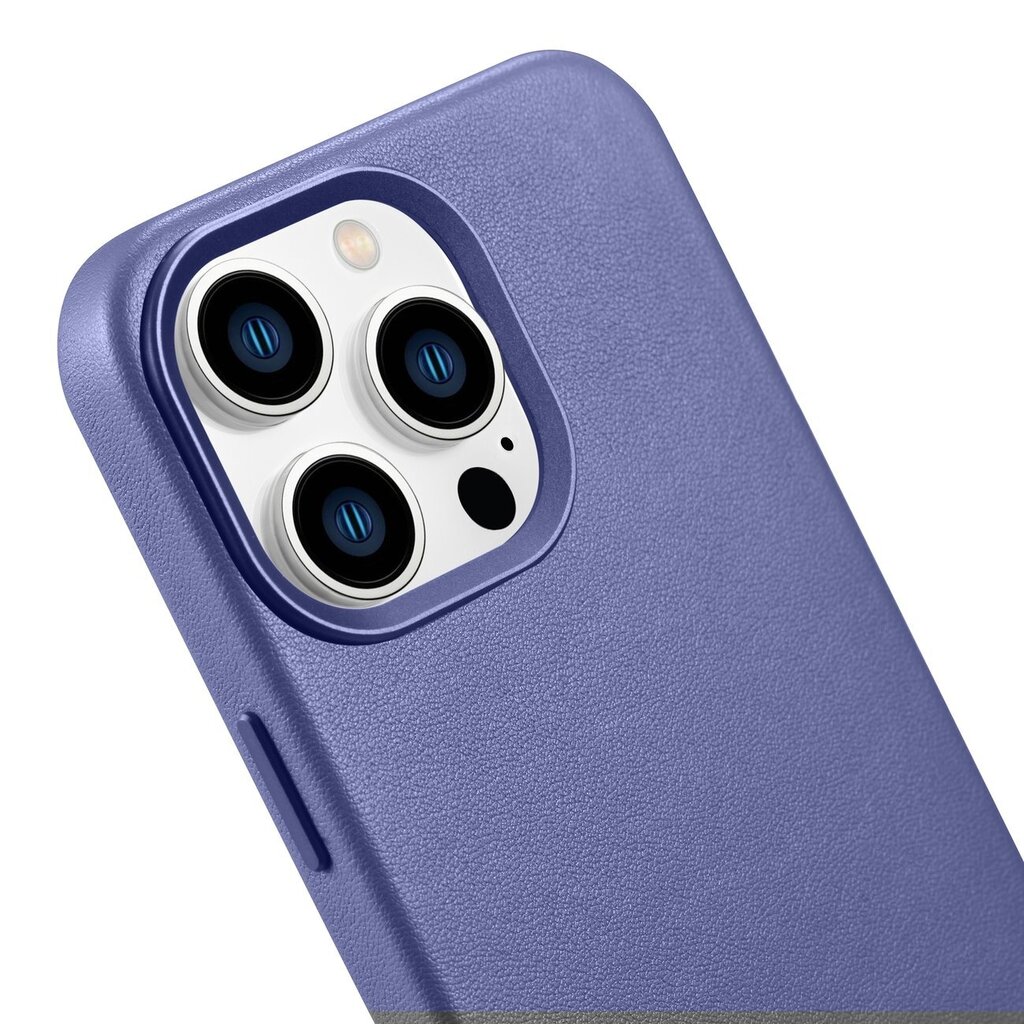 iCarer Leather iPhone 14 Pro Light Purple (WMI14220706-LP) (MagSafe Compatible) kaina ir informacija | Telefono dėklai | pigu.lt