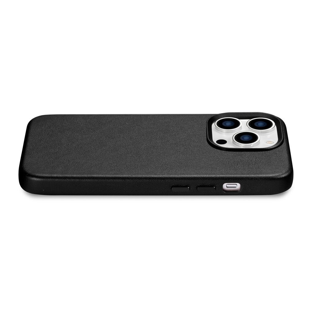 iCarer Leather iPhone 14 Pro Max Black (WMI14220708-BK) (MagSafe Compatible) kaina ir informacija | Telefono dėklai | pigu.lt