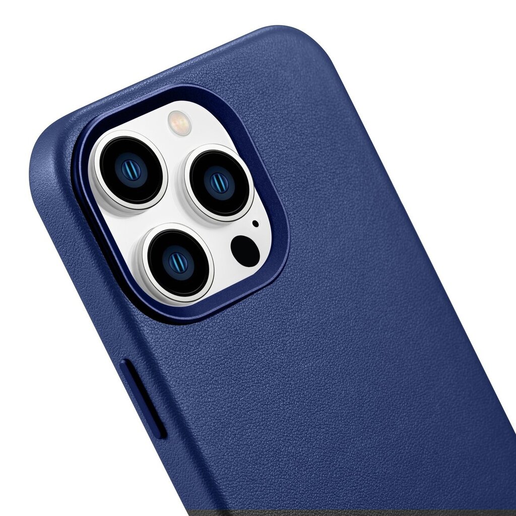 iCarer Leather iPhone 14 Pro Max Blue (WMI14220708-BU) (MagSafe Compatible) kaina ir informacija | Telefono dėklai | pigu.lt