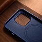 iCarer Leather iPhone 14 Pro Max Blue (WMI14220708-BU) (MagSafe Compatible) kaina ir informacija | Telefono dėklai | pigu.lt
