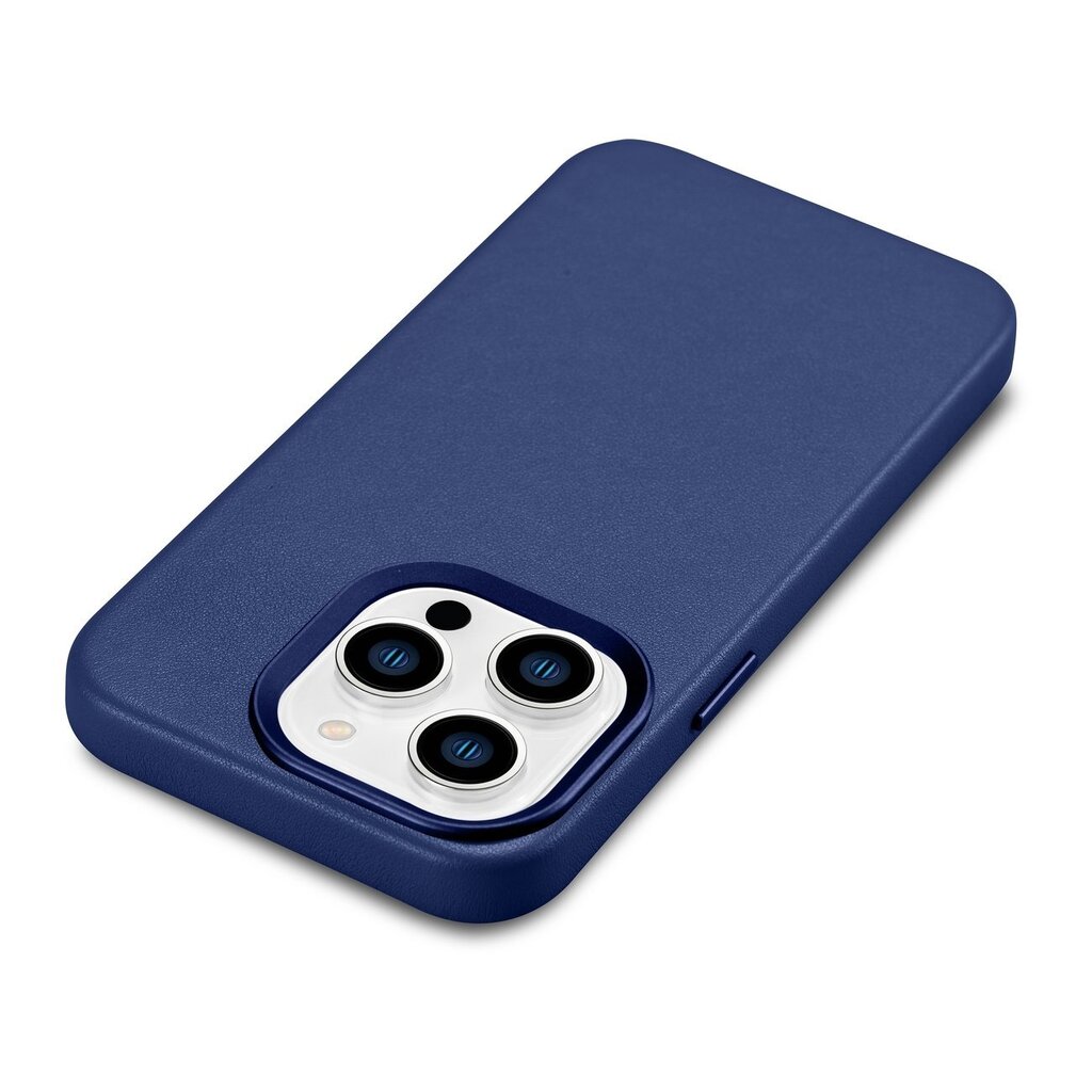 iCarer Leather iPhone 14 Pro Max Blue (WMI14220708-BU) (MagSafe Compatible) kaina ir informacija | Telefono dėklai | pigu.lt