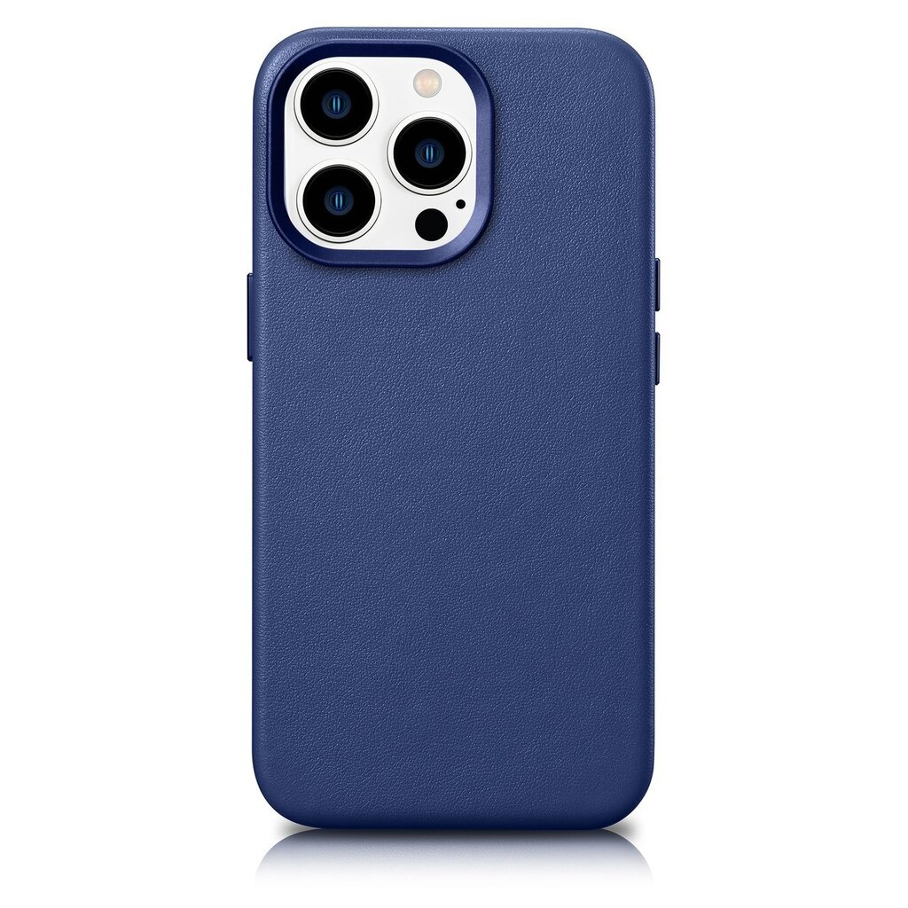 iCarer Leather iPhone 14 Pro Max Blue (WMI14220708-BU) (MagSafe Compatible) kaina ir informacija | Telefono dėklai | pigu.lt