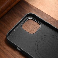 Кожаный чехол iCarer Litchi для iPhone 14 с магнитным MagSafe, черный (WMI14220709-BK) цена и информация | Чехлы для телефонов | pigu.lt