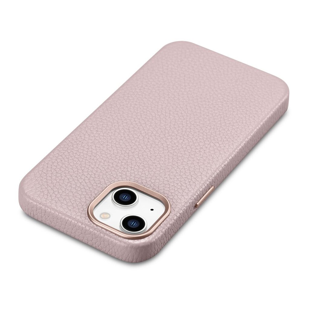 iCarer Litchi Leather iPhone 14 Magnetic MagSafe pink (WMI14220709-PK) kaina ir informacija | Telefono dėklai | pigu.lt