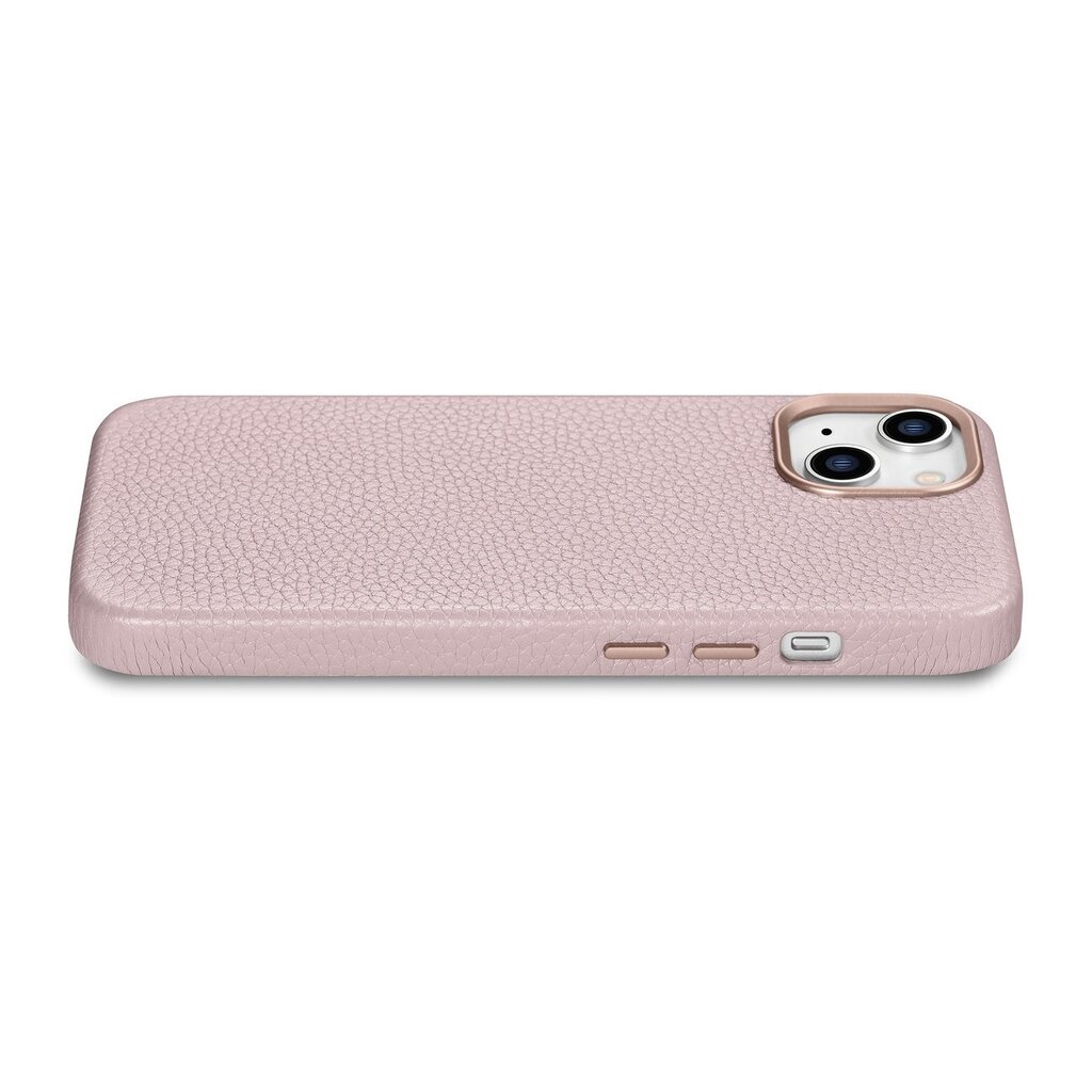 iCarer Litchi Leather iPhone 14 Magnetic MagSafe pink (WMI14220709-PK) kaina ir informacija | Telefono dėklai | pigu.lt