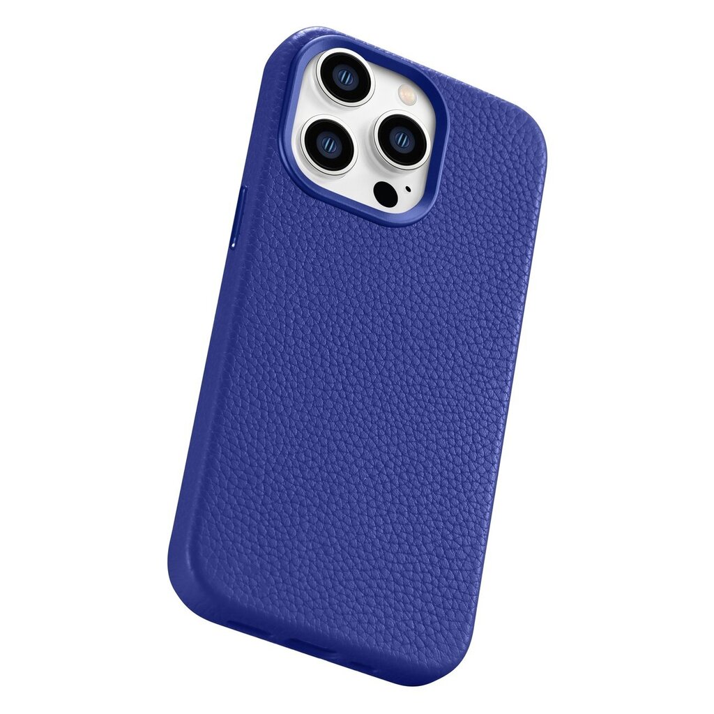 iCarer Litchi Leather iPhone 14 Pro Magnetic MagSafe Dark Blue (WMI14220710-DB) kaina ir informacija | Telefono dėklai | pigu.lt