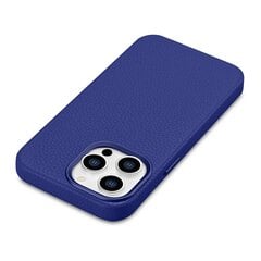 iCarer Litchi Leather iPhone 14 Pro Magnetic MagSafe Dark Blue (WMI14220710-DB) цена и информация | Чехлы для телефонов | pigu.lt