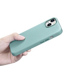 Кожаный чехол iCarer Litchi для iPhone 14 Plus с магнитным MagSafe, зеленый (WMI14220711-GN) цена и информация | Чехлы для телефонов | pigu.lt