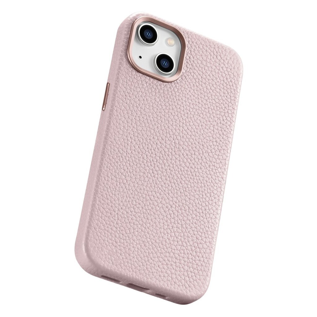 iCarer Litchi Leather iPhone 14 Plus Magnetic MagSafe pink (WMI14220711-PK) kaina ir informacija | Telefono dėklai | pigu.lt