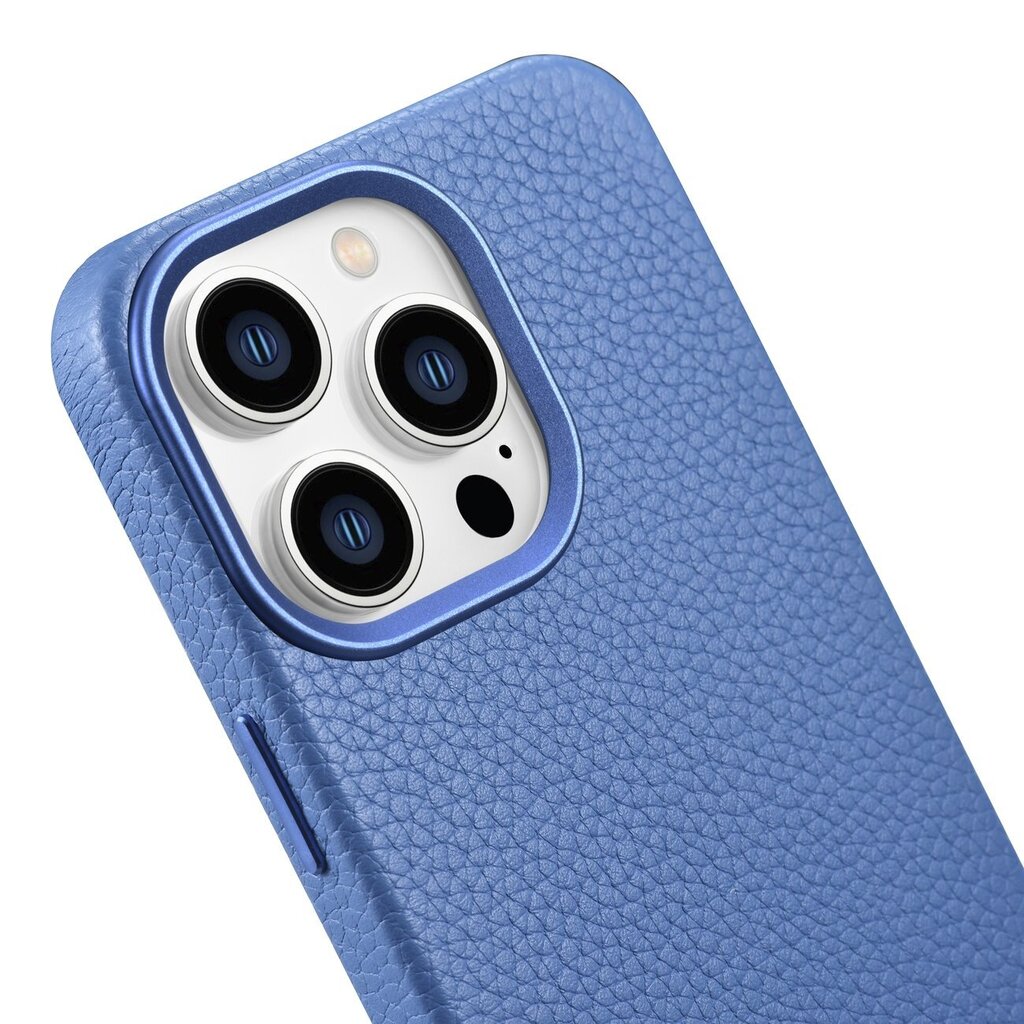 iCarer Litchi Leather iPhone 14 Pro Max Magnetic with MagSafe Light Blue (WMI14220712-LB) kaina ir informacija | Telefono dėklai | pigu.lt