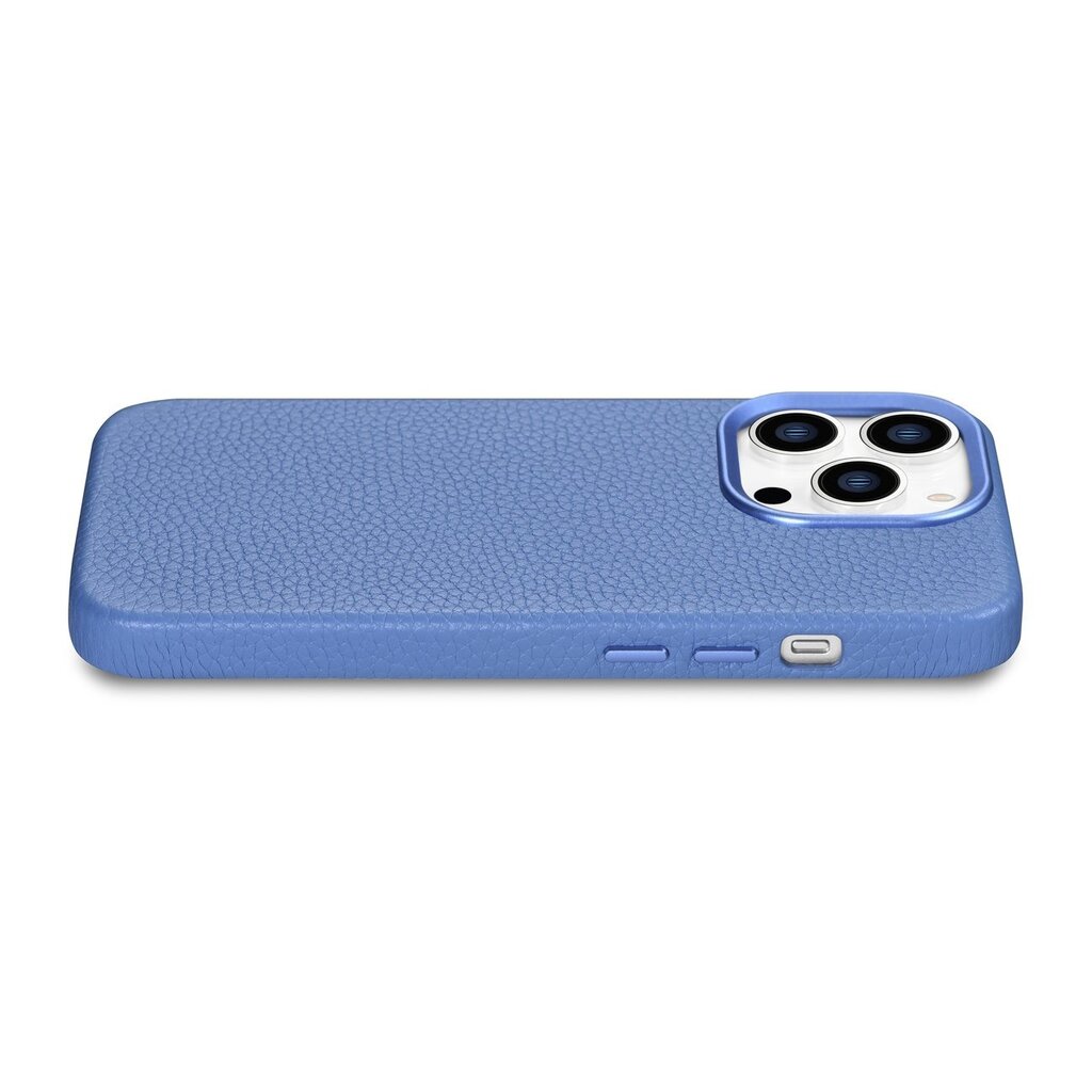 iCarer Litchi Leather iPhone 14 Pro Max Magnetic with MagSafe Light Blue (WMI14220712-LB) kaina ir informacija | Telefono dėklai | pigu.lt