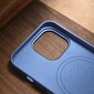 iCarer Litchi Leather iPhone 14 Pro Max Magnetic with MagSafe Light Blue (WMI14220712-LB) kaina ir informacija | Telefono dėklai | pigu.lt
