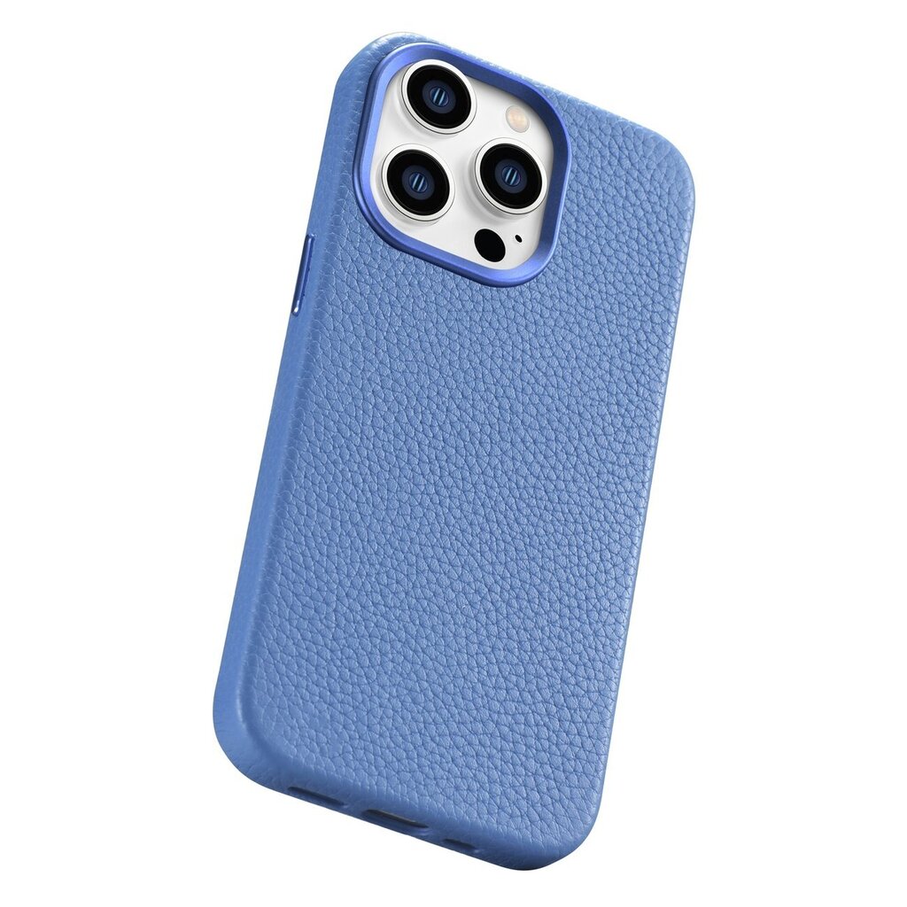 iCarer Litchi Leather iPhone 14 Pro Max Magnetic with MagSafe Light Blue (WMI14220712-LB) цена и информация | Telefono dėklai | pigu.lt