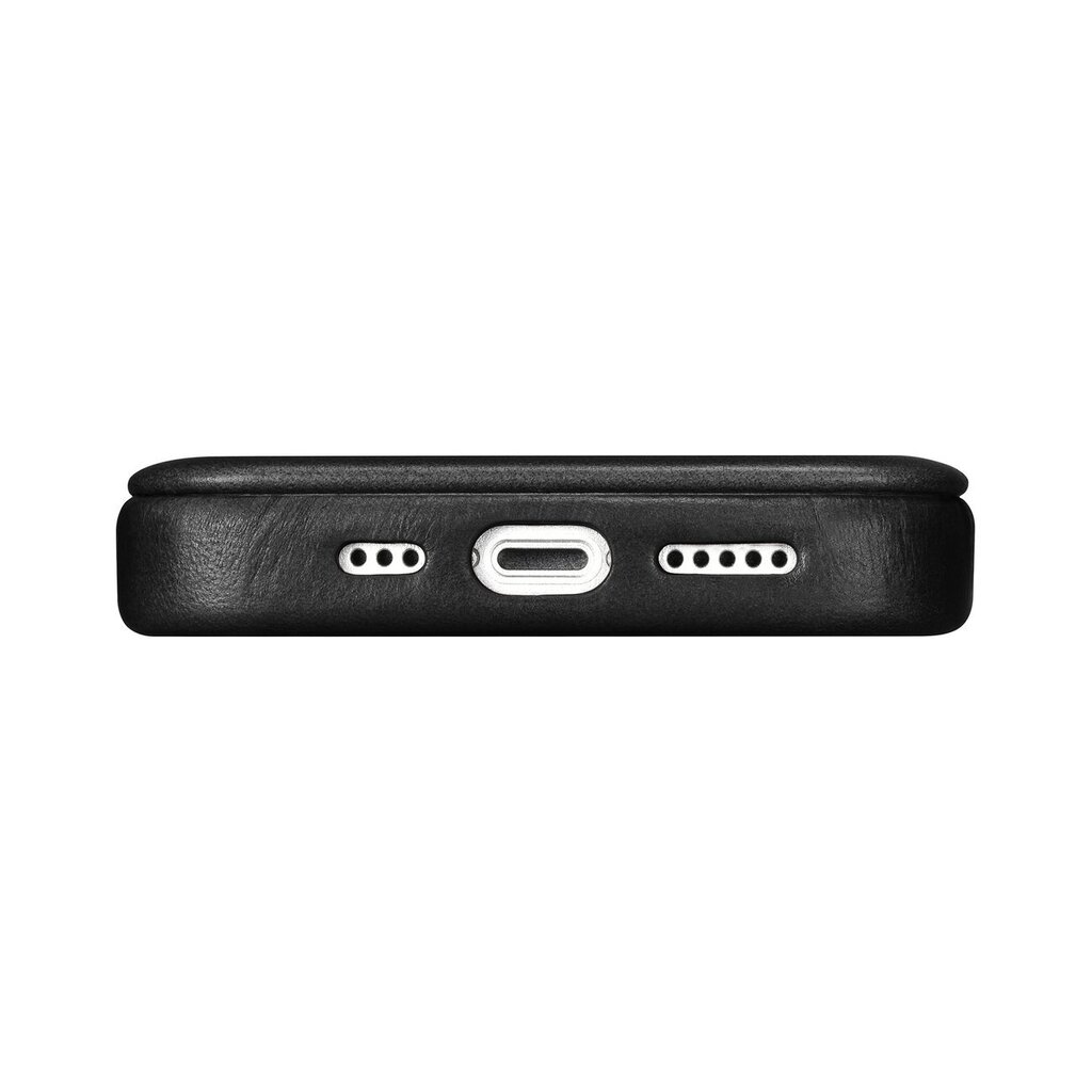 iCarer Leather iPhone 14 Flip Magnetic MagSafe Black (AKI14220705-BK) kaina ir informacija | Telefono dėklai | pigu.lt