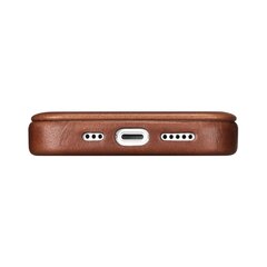 iCarer Leather iPhone 14 Flip Magnetic MagSafe Brown (AKI14220705-BN) kaina ir informacija | Telefono dėklai | pigu.lt