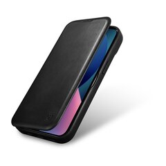 Кожаный чехол iCarer для iPhone 14 Pro Flip с магнитным MagSafe, черный (AKI14220706-BK) цена и информация | Чехлы для телефонов | pigu.lt