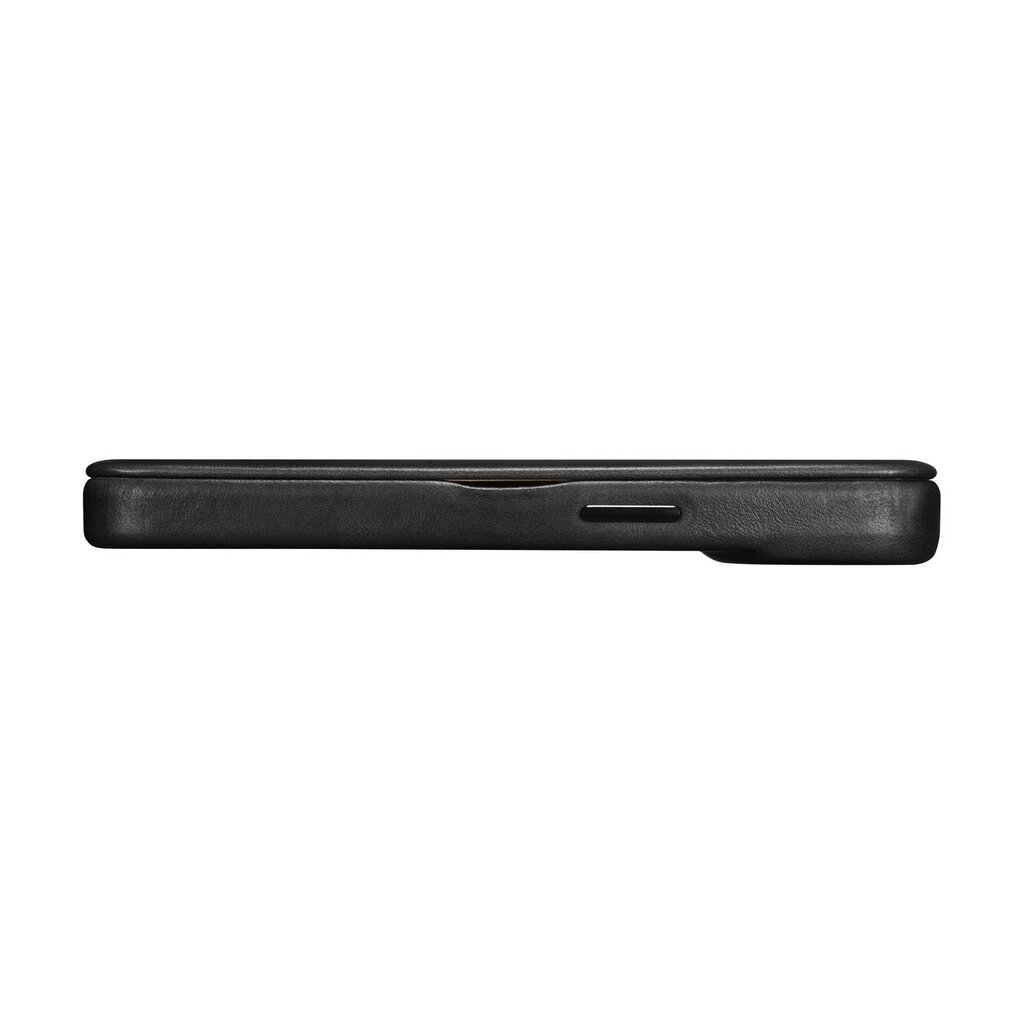 iCarer Leather iPhone 14 Pro Flip Magnetic MagSafe Black (AKI14220706-BK) kaina ir informacija | Telefono dėklai | pigu.lt