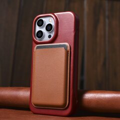 iCarer Leather iPhone 14 Pro Flip Magnetic MagSafe Red (AKI14220706-RD) kaina ir informacija | Telefono dėklai | pigu.lt