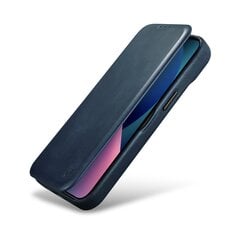 Кожаный чехол iCarer для iPhone 14 Plus Flip с магнитным MagSafe, синий (AKI14220707-BU) цена и информация | Чехлы для телефонов | pigu.lt