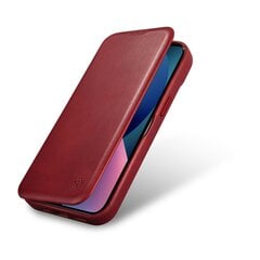 iCarer Leather iPhone 14 Plus Flip Magnetic MagSafe red (AKI14220707-RD) kaina ir informacija | Telefono dėklai | pigu.lt