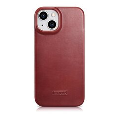 iCarer Leather iPhone 14 Plus Flip Magnetic MagSafe red (AKI14220707-RD) kaina ir informacija | Telefono dėklai | pigu.lt