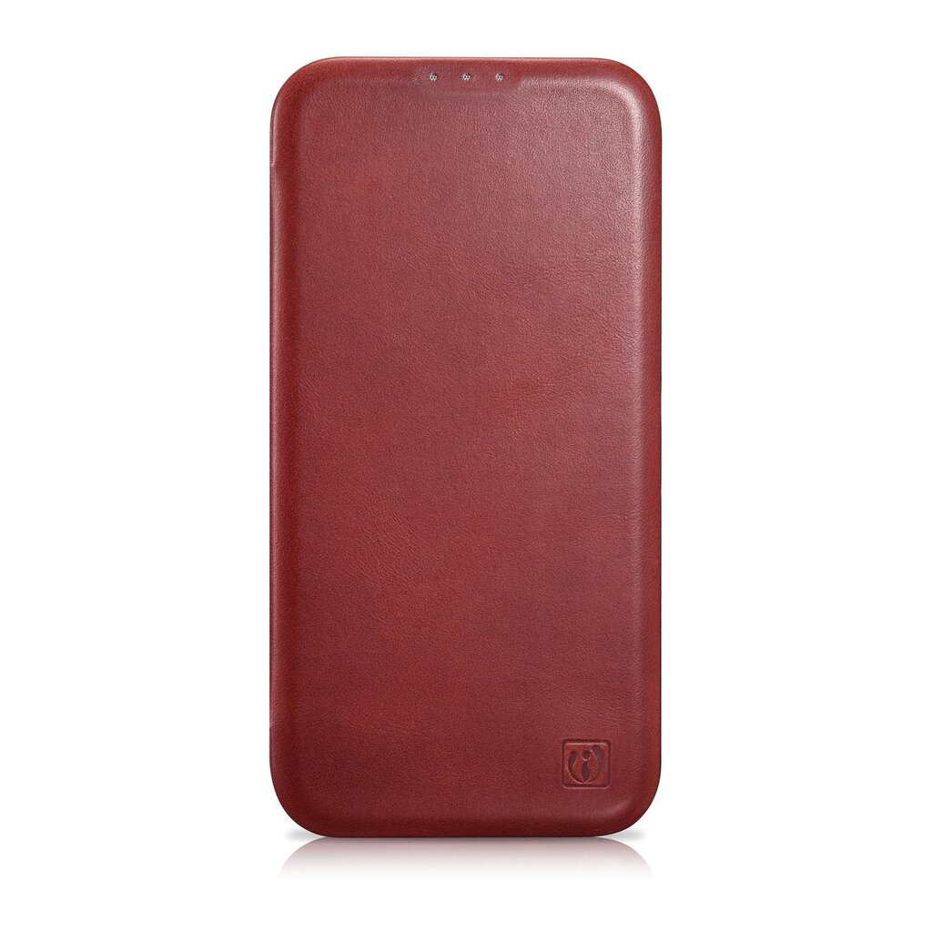 iCarer Leather iPhone 14 Pro Max Flip Magnetic MagSafe Red (AKI14220708-RD) kaina ir informacija | Telefono dėklai | pigu.lt