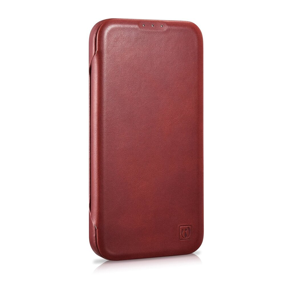 iCarer Leather iPhone 14 Pro Max Flip Magnetic MagSafe Red (AKI14220708-RD) kaina ir informacija | Telefono dėklai | pigu.lt