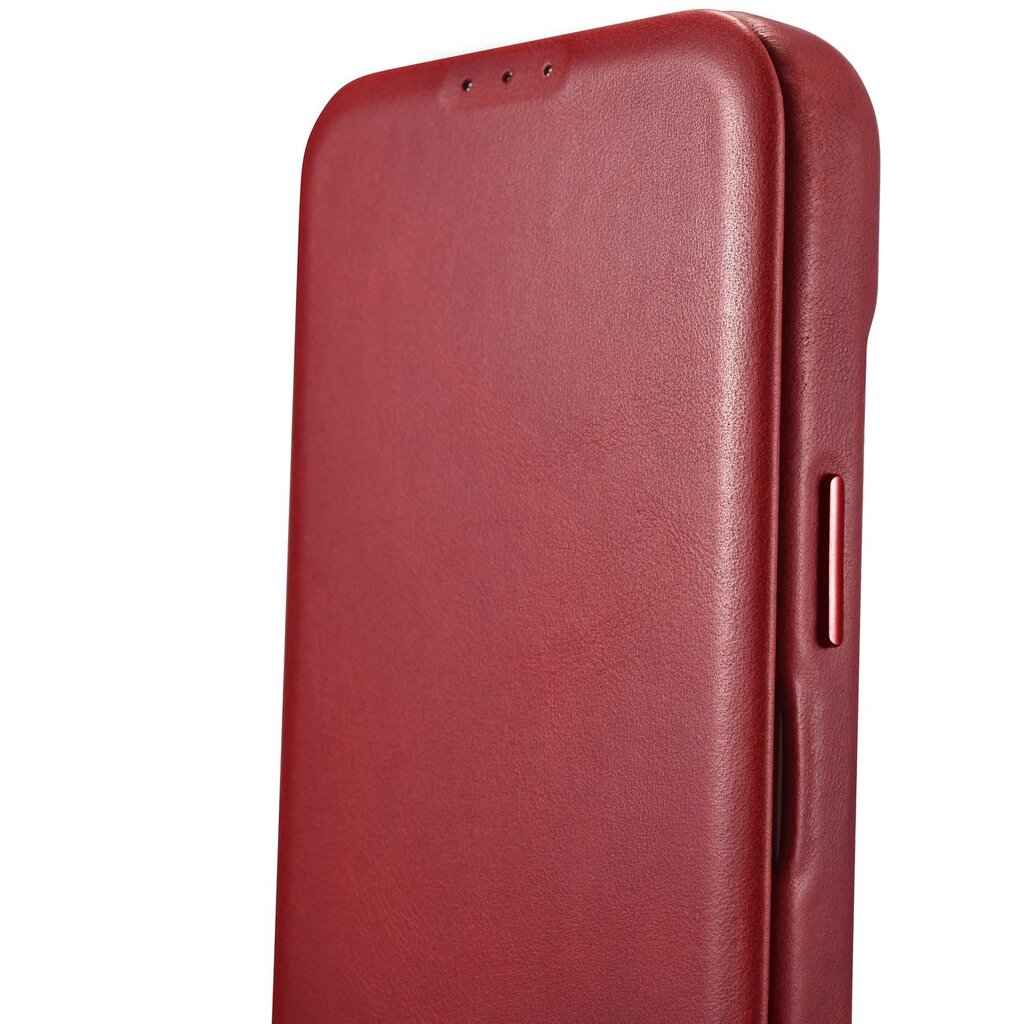 iCarer Leather iPhone 14 Pro Max Flip Magnetic MagSafe Red (AKI14220708-RD) kaina ir informacija | Telefono dėklai | pigu.lt