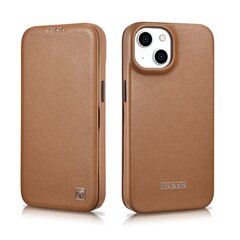iCarer Leather iPhone 14 Flip Magnetic MagSafe Brown (WMI14220713-BN) kaina ir informacija | Telefono dėklai | pigu.lt