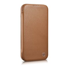 iCarer Leather iPhone 14 Pro Flip Magnetic MagSafe Brown (WMI14220714-BN) kaina ir informacija | Telefono dėklai | pigu.lt