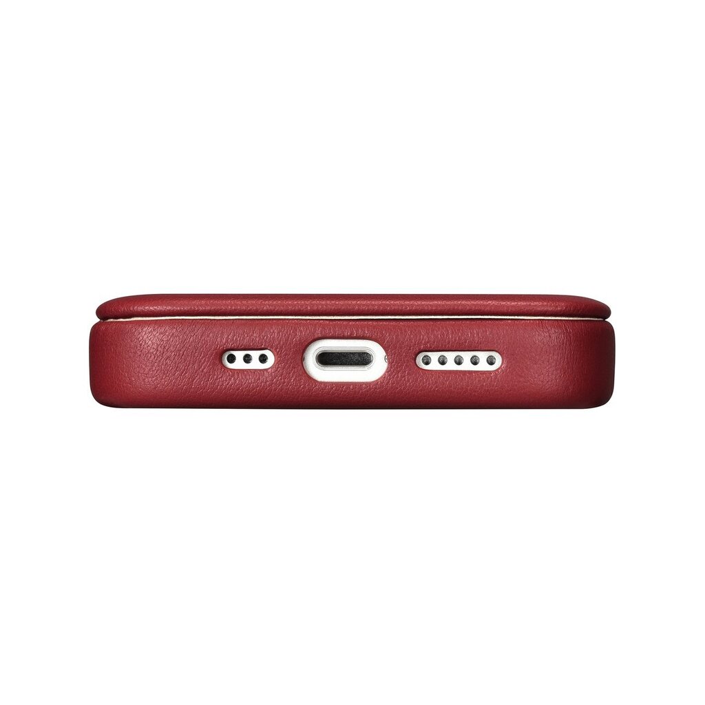 iCarer Leather iPhone 14 Plus Flip Magnetic MagSafe Red (WMI14220715-RD) kaina ir informacija | Telefono dėklai | pigu.lt