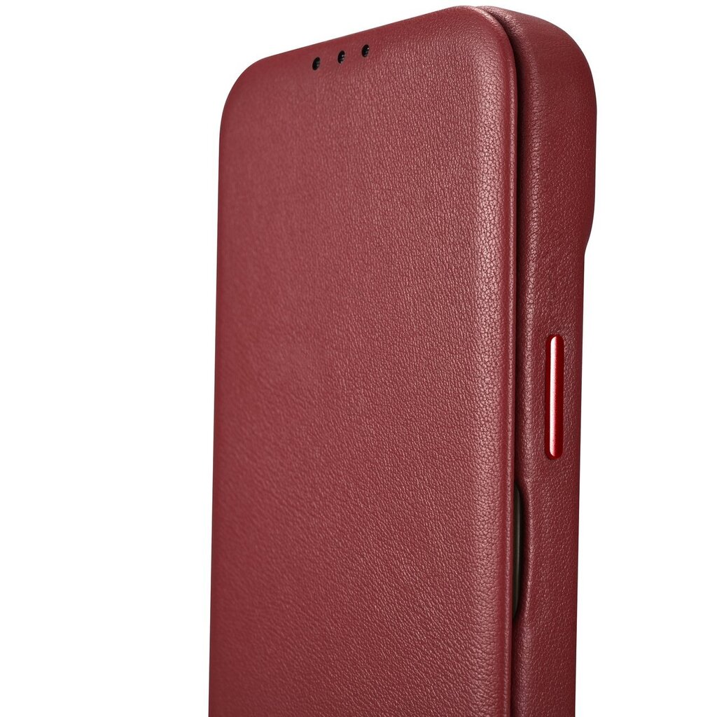 iCarer Leather iPhone 14 Plus Flip Magnetic MagSafe Red (WMI14220715-RD) kaina ir informacija | Telefono dėklai | pigu.lt