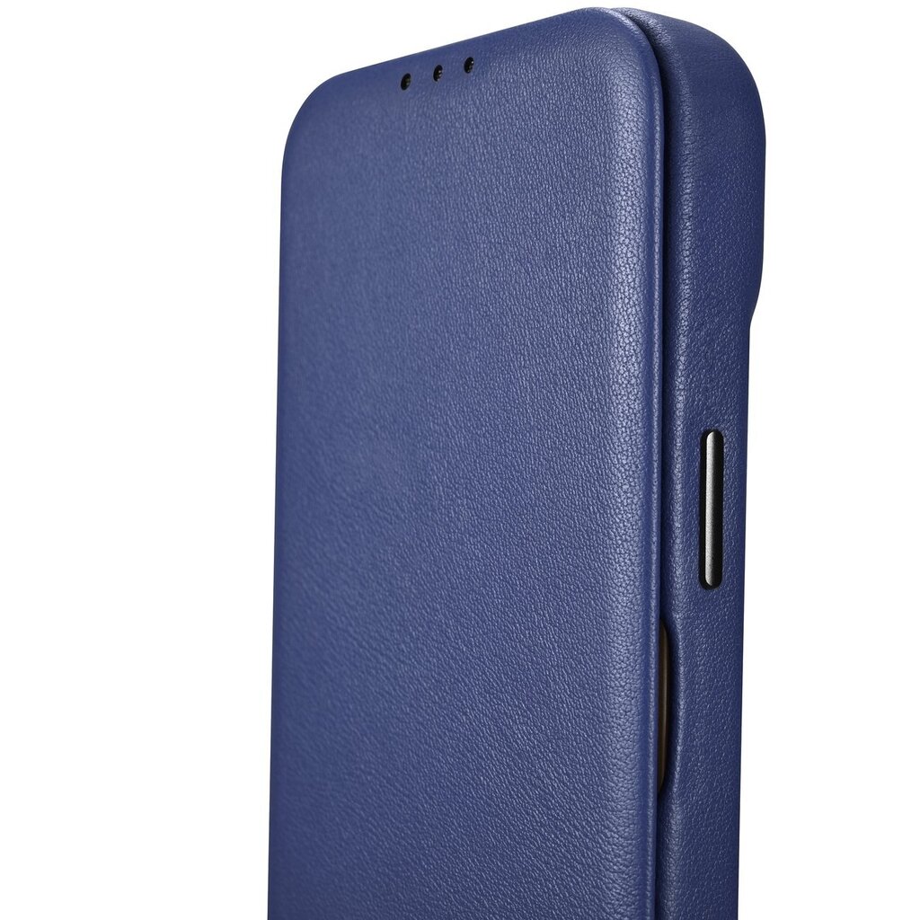 iCarer Leather iPhone 14 Plus Flip Magnetic MagSafe Blue (WMI14220715-BU) kaina ir informacija | Telefono dėklai | pigu.lt